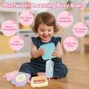 GRESEESM Montessori Toys for 1 Year Old Girls Gifts, Toddler Busy Board, Baby Learning Travel Sensory Toys for Toddlers 1-3, 1st Birthday Gifts, Easter Basket & Stocking Stuffer, Macarons, Medium Size