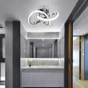 CANEOE Hallway Light Acrylic Modern LED Ceiling Light Fixtures Cool White 6000K Close to Ceiling Lights for Bedroom Bathroom Kitchen Balcony Corridor Stair Aisle Curved Creative Design Celing lamp