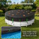 14ft Round Pool Cover for Above Ground Pools, 420D Tear & UV Resistant Solar Pool Cover, Triple Wind Protection with Pully Tensioner, Elastic Hem & Ground Nails, Snug Fit & Weatherproof