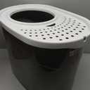 IRIS USA Cat Litter Box, Large Top Entry with Litter Catching Lid, Dog Proof, Enclosed Cat Litter Box, Gray/White