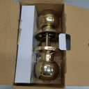 Moquin Gold Keyed Entry Door Knob with Lock and Key, Interior and Exterior Locking Round Ball Knob for Front Door or Bedroom, Polished Brass