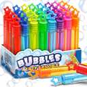 32 Pcs 8 Colors Neon Bubbles Party Favors For Kids, Mini Star Bubble Wand Bulk In Gift Box as Goody Bags Stuffer, Classroom Giveaways, Carnival Prizes Toy, Birthday Treats, Party Supplies For Toddlers, 4.2 inches