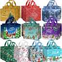 AURUZA 20PCS Christmas Gift Bags with Handles - Multi-Design & Color, Durable Reusable Non-Woven Bags for Xmas Party Supplie