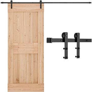 VEVOR 10FT Sliding Barn Door Hardware Kit, 330 LBS Weight Capacity, Compatible with 60 Inches Max Width & 1-3/8 to 1-3/4 Inches Thickness Single Sliding Barn Door, Durable Track & I-shape Roller,Black
