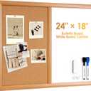ARCOBIS Cork Board White Board Combo with MDF Wood Frame