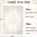 Area Rug 9x12 Vintage Rug: Large Washable Indoor Medallion Rugs Low Pile Distressed Floor Carpet Retro Accent Rug for Living Room Bedroom Kitchen Dining Table Home Office(Retro Beige, 9'x12')