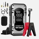 Portable Car Battery Jump Starter with Air Compressor, VANXIPOW 4500A 150PSI (9.0 L Gas/8.0L Diesel), 12V Jump Box Car Battery with 600 Lm LED Light, with Large LED Display, Power Bank