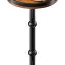 Small Round Side Table, Coffee Drink Table for Small Spaces, Modern Night Stand with Metal Leg, Weighted Iron Base Pedestal Round End Tables for Living Room, Bedroom, Narrow Corners, Sofa Couch