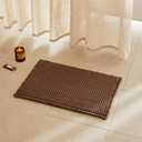 TYUU Waffle Bath Mat, Boho Bathroom Rugs Non Slip Washable Super Absorbent Quick Dry Bath Mat Farmhouse Bathroom Decor, 24"x16" Mocha