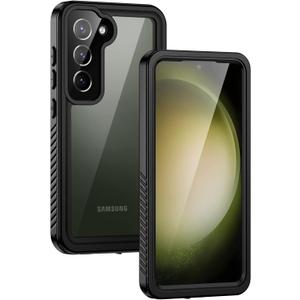 Lanhiem for Samsung Galaxy S23 Case with Built-in Screen Protector, IP68 Waterproof Dustproof Mil-Grade Rugged Full Body Shockproof Protective Cover for Galaxy S23 5G 6.1 Inch, Black