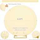 6.6FT Round Spandex Fitted Wedding Arch Cover for Circle Arch Stand, Thick Spandex Fabric Adjustable Round Arch Backdrop Cover for Wedding Birthday Party Baby Bridal Shower DecorBeige
