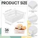 Sherr 36 Pack Classroom Storage Basket Small Plastic Basket for Organizing Crayon Pencil Container Storage Bin Tray Holder for Paper Shelf Back to School Office Supply 6.1" l x 4.3" w x 2.4" h(White)