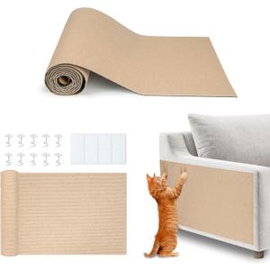 Best Pet Supplies Catify Cat Scratcher, Fun Interactive Scratchers, Posts, Poles, Claw Safe, Furniture Saver Indoor Play Support Natural Cat Behaviors Heavy Duty - Beige (39.4 x 15.8)