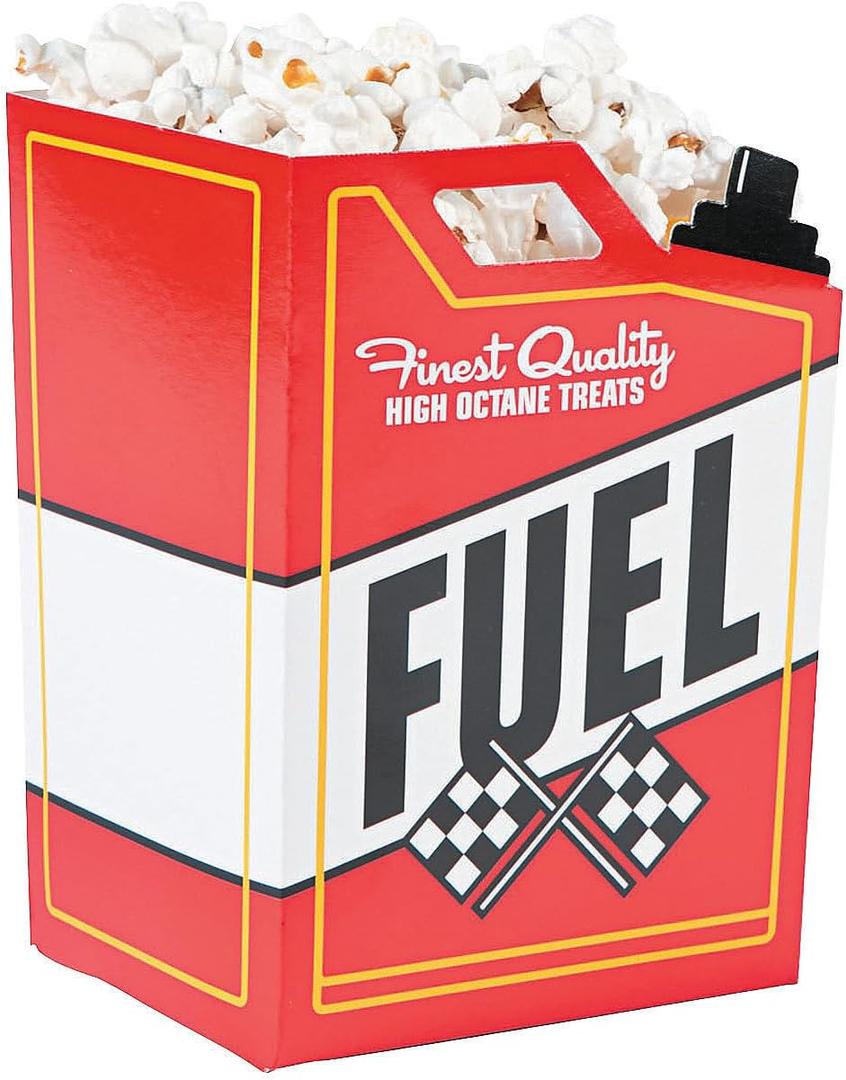 Fun Express Race Car Fuel Can Popcorn Treat Boxes  Perfect for Racing - Themed Birthday - Parties Fun Popcorn Containers for Kids Ideal for Party Favors and Goodie Bags  24 Pieces - Multi-colored