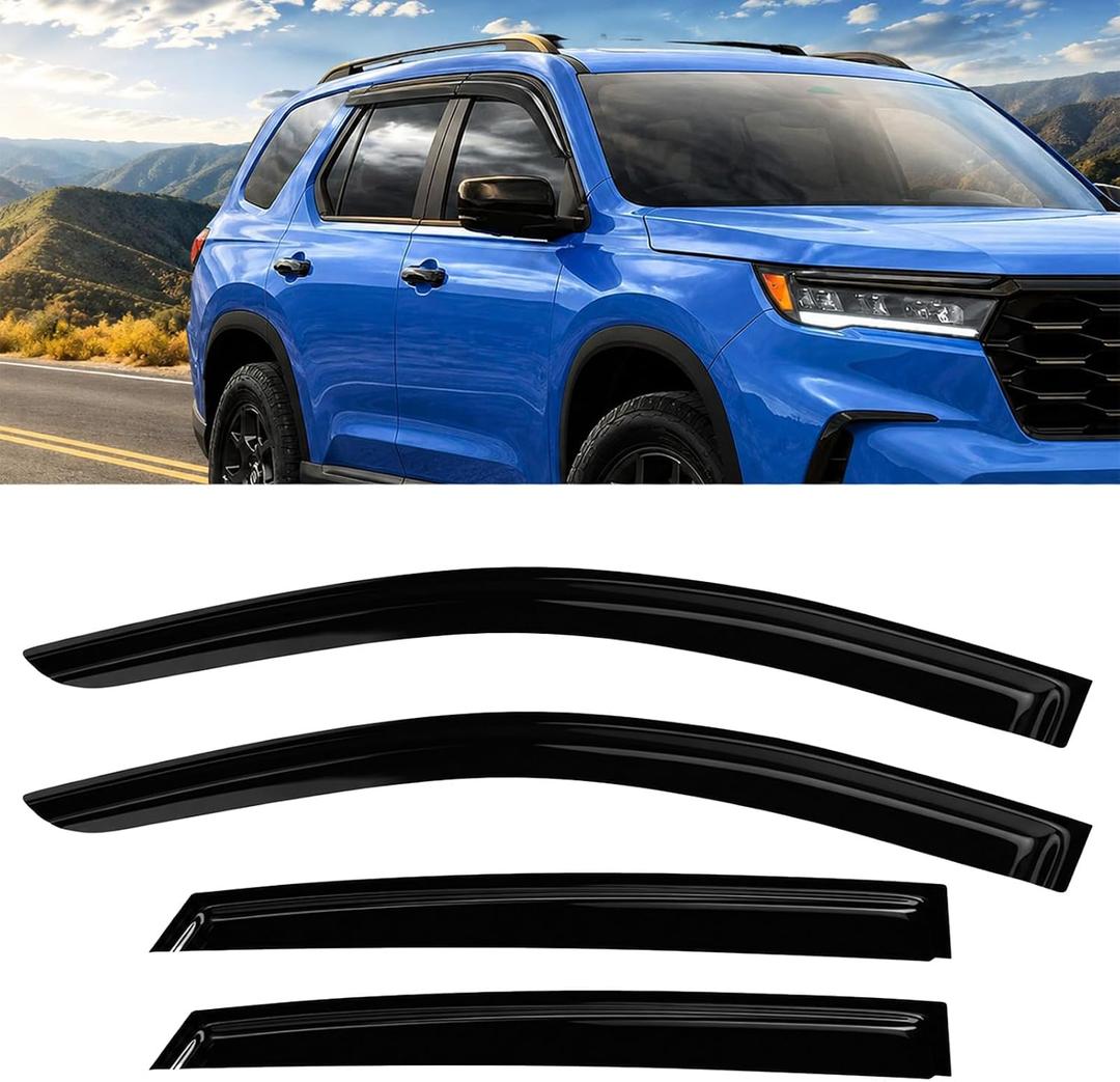 Window Rain Guards fit 2009-2015 Honda Pilot 4PC Window Visors Vent Shade Deflector