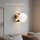 JDCQKHA Battery Operated Wall Sconce Set of 1, Dimmable Wireless Gold Wall Lamp with 14000mAh Rechargeable Battery, Portables Cordless Wall Light Fixtures for Painting Living Room Bedroom Bathroom