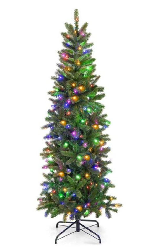 Costway 5-ft Pre-Lit Hinged Artificial Christmas Tree with 390 Tips and 180 Multicolour Lights Costway 5-ft Pre-Lit Hinged Artificial Christmas Tree with 390 Tips and 180 Multicolour Lights
