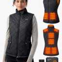 Quilted Heated Vest Women with Battery Pack 16000mAh 7.4V, Warming Heated Vests for Women, Smart Women's Heating Vest, L