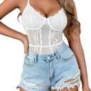 Avidlove Lingerie for Women Lace Bodysuit Sexy Teddy Lingerie Top One Piece Mini Babydoll Nightgown (White) (Size XL)
