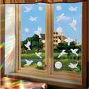 51Pcs Birds Window Stickers Prevent Birds from Hitting Windows, Rainbow Sun Catcher Stickers No Glue Required, Non-Adhesive Reusable Vinyl Rainbow Stickers
