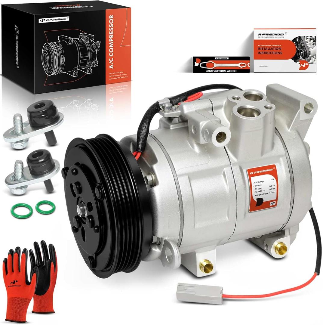 A-Premium Air Conditioner AC Compressor with Clutch Compatible with Mazda 3 2.0L 2010-2013, 3 Sport 2.0L 2010-2013, with HCC-HS18N Compressor, 5 Grooves (Not 6 Grooves)