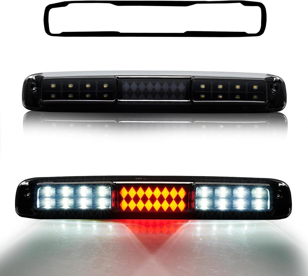 Third 3rd Brake Light for 1999-2006 Chevy Silverado/GMC Sierra 1500 2500 3500 HD, Sequential LED High Mount Stop Cargo Light for 2007 Silverado/Sierra Classic, Rear Center Cab Tail Lamp