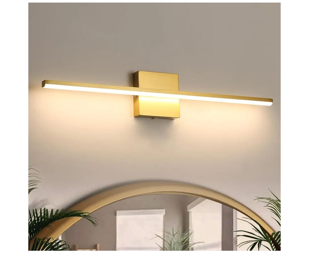 Modern Bathroom Vanity Light 23 Inch, 18W Brushed Brass Bathroom Light Fixture Over Mirror, Dimmable 5CCT LED Wall Sconce Lighting for Restro