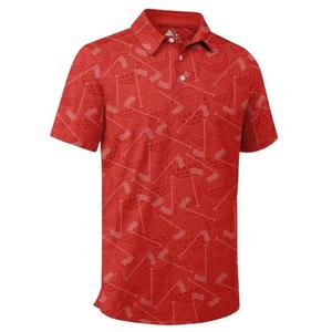 ZITY Men's Golf Shirts Short Sleeve Moisture Wicking Performance Print Patterns Casual Collared Golf Polo Shirt for Men, M