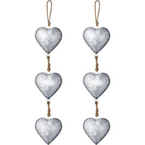 Moxweyeni 2 Pack Metal Heart Wall Decor Valentines Heart Decorations Galvanized Vintage Hearts Hanging Sign Rustic Country Love Wall Art for Couples Anniversary Gift Indoor Outdoor Home