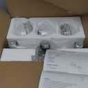 Indoi 3-Light Bathroom Light Fixtures, Brushed Nickel Modern Vanity Lights Over Mirror with Clear Glass Globe Shade, Bathroom Wall Sconces for Mirror Kitchen Living Room Hallway Cabinet Bedroom Porch