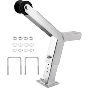Adjustable Boat Trailer Winch Stand with Trailer Rollers, Fit 3" W X 4" H Boat Trailer Tongue Stands, Include Mounting U-Bolts