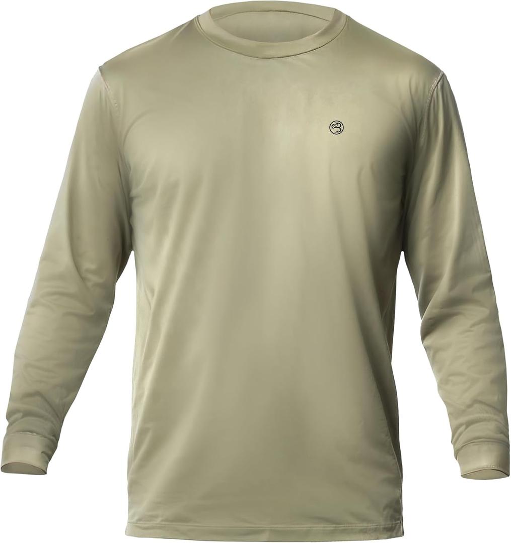 Mens Dry-Fit UPF 50+ Sun Shirt, Fishing Shirts for Men Long Sleeve, SPF Shirts for Men, Men's Rash Guard Shirts (Green, S)