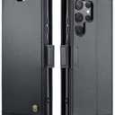 Newhalper for Samsung Galaxy S25 Ultra Case Wallet Leather [Card Holder][RFID Blocking][High-Grade Leather] [Wireless Charging] for S25 Ultra Phone Case (Black)