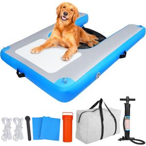 Inflatable Dog Water Ramps, Float Floating Ramps for Dog Water Ladder Steps Ramp for Pools Boats Docks, for Swimming Pets Water Bed for Human with Non-Slip Pad (Large)