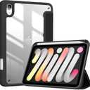 ProCase Smart Case for iPad mini 7th(A17 Pro) 2024 / Mini 6th Generation 8.3" 2021, Protective Cover with Pencil Holder for iPad mini 7 6 8.3 Inch (A2993 A2995 A2567 A2568 A2569) -Black