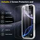 2 x SPIDERCASE Designed for iPhone 16 Pro Case, [12 FT Military Grade Protection] 2 Pack [Tempered Glass Screen Protectors] Heavy Duty Shockproof Phone Case,Matte Clear