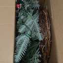 Pre-lit Christmas Wreath for Front Door, Flocked Branches, 18 Inch Battery Operated 20 LED Lights, Decorations for Indoor & Outdoor Green