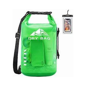 HEETA Dry Bag Waterproof for Women Men, 5L/10L/20L/30L/40L Roll Top Lightweight Dry Storage Bag Backpack with Phone Case for Travel Swimming Boating Kayaking Paddle Board Camping Beach Accessories,Green, 20L