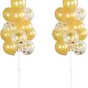 Balloon Column Kit Set of 2 With Confetti Balloons Included - Balloon Tower with Stand, Base, and Pole,Backdrop Decoration for Wedding, Baby Shower, Birthday Party, or Bachelorette Parties (Gold)