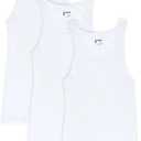Papi Men's 3-Pack Cotton Square Neck Tank Top, White, Size X-Large