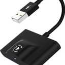 Teeran CarPlay Wireless Adapter for Factory Wired CarPlay 2024 Upgrade Plug & Play Dongle Converts Wired to Wireless for Cars from 2015 & iPhone iOS 10+ (Black)