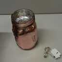 Tioncy 12 Pcs Painted Mason Jars for Table Glass Decorative Jars with 12 Light Strings for DIY Wedding Valentines Day Housewarming Home Decoration(Pink)