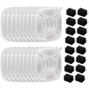 Brand 16 Pack Replacement Filters & 16 Pack Replacement Pre-Filter Sponges for Veken 95oz/2.8L Bellflower Pet Fountain Cat Water Fountain Dog Water Dispenser