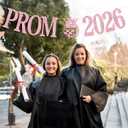 Prom 2026 Banner, 2026 Prom Night Hanging Decorations, Class of 2026 Graduation Party Decor, College High School Congrats Grad Party Decorations Supplies, Pink Glitter