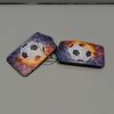 Soccer Ball Luggage Tags for Suitcases Travel, 2 Pieces Cool Sports Luggage Tags for Kids Teen Boys Girls Men Women, Leather Name ID Bag Label Luggage Identifiers for Baggage Backpack (Sports-themed 10)