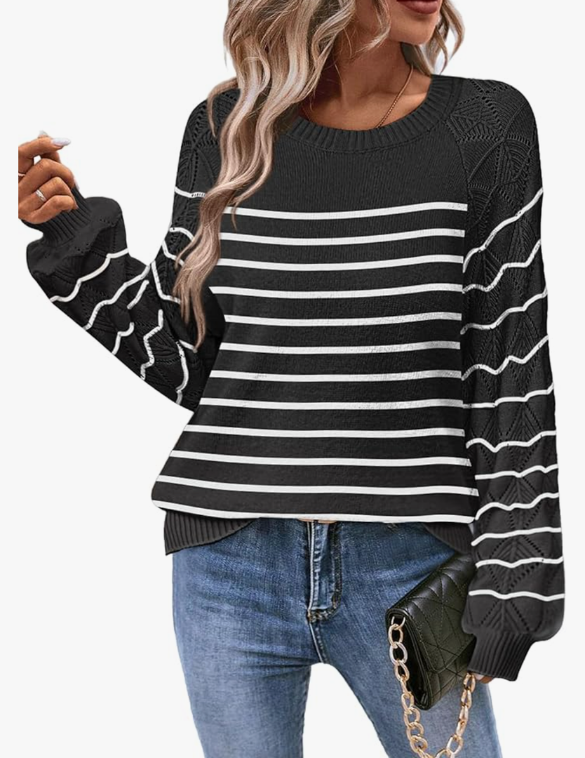 Zeagoo Womens Sweaters 2026 Long Sleeve Crew Neck Lightweight Pullover Knitted Cute Fall Fashion Tops XL