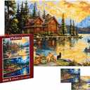 Puzzles for Adults 1000 Pieces, 2 Pack Unique 1000 Piece Lake and Night View Jigsaw Puzzles, Premium Scenic Landscape Puzzles & Nature Theme for Challenging Game Night
