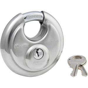 Master Lock Padlock, Stainless Steel Discus Lock, 2-3/4 in. Wide, 40DPF, Silver