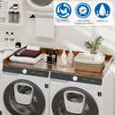 efluky Washer Dryer Countertop, Wood Countertop with Edge Rails for Laundry Room Organization and Storage, Washer Dryer Topper for Laundry Room, 27.5" x 54" Rustic Brown