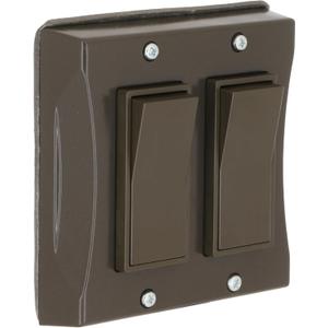 TayMac 5127-2 2-Gang Weatherproof Decorator Switch Cover, Vertical, Bronze